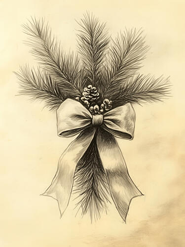 Bow on Spruce Art Print by Jolly and Dash