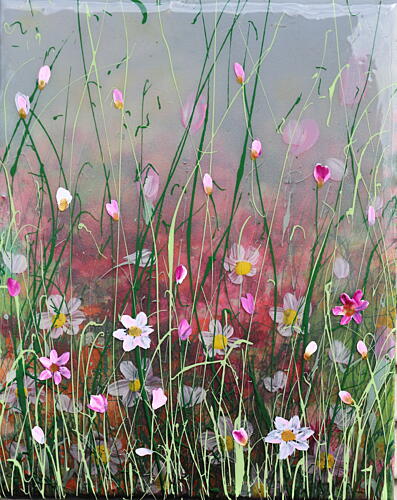 Pink Wildflower Garden Art Print
