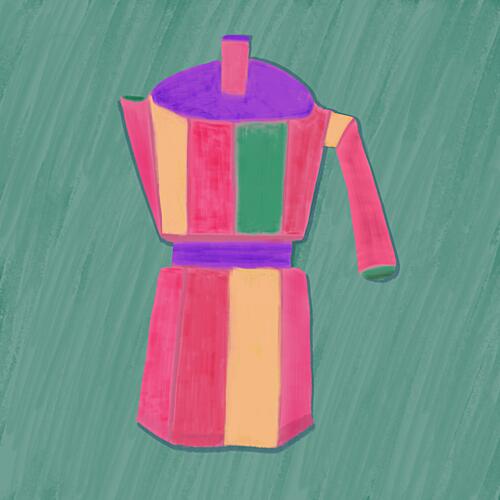 Vibrant Striped Moka Pop art reproduction