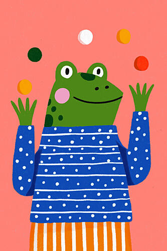 Juggling Frog Art Print