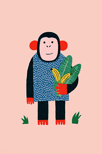 Banana Ape Art Print