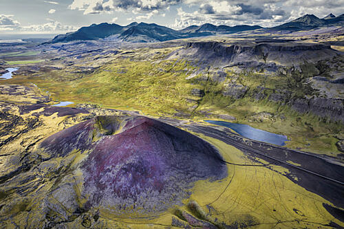 Purple Volcanic Crater Landscape Art Print