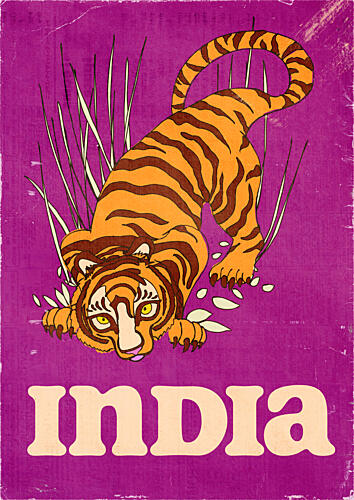 Retro India Tiger Art Print