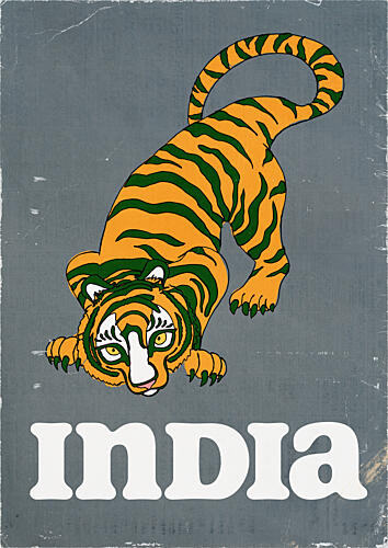 Vintage India Tiger Art Print