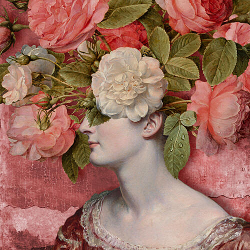 Veiled in Roses Art Print