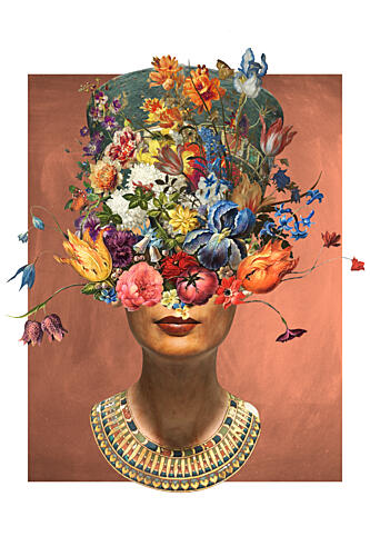 Floral Egyptian Queen Art Print
