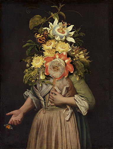 Surreal Floral Portrait Art Print