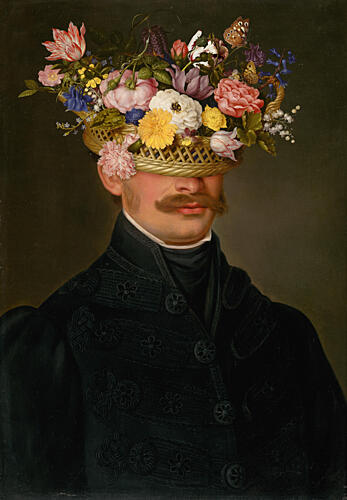 Floral Masked Gentleman Art Print