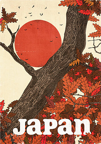 Japanese Autumn Sun Art Print