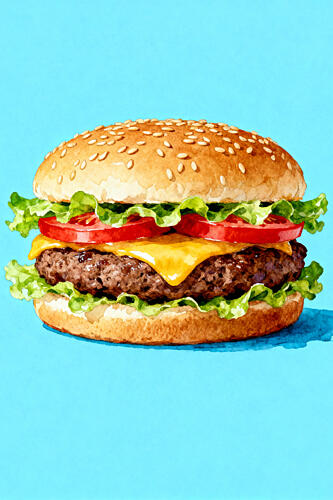 Classic Cheeseburger Art Print by Neetesh Kumar