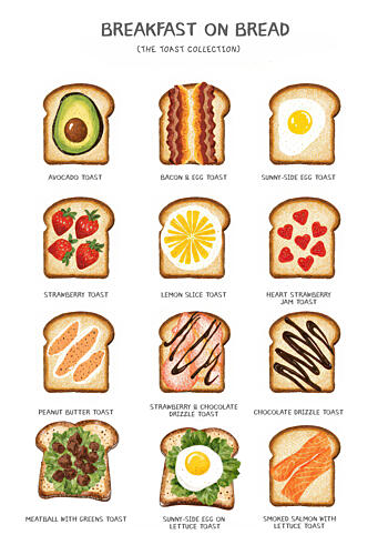Breakfast Toast Delights Art Print by Neetesh Kumar