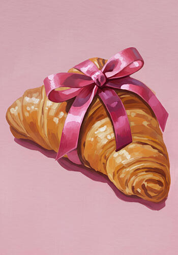 Sweet Croissant Gift Art Print by Neetesh Kumar