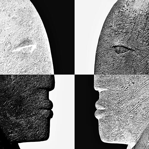 Contrasting Chess Faces Art Print by Roberto Parola