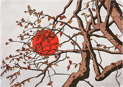 Autumn Sun Branches Art Print