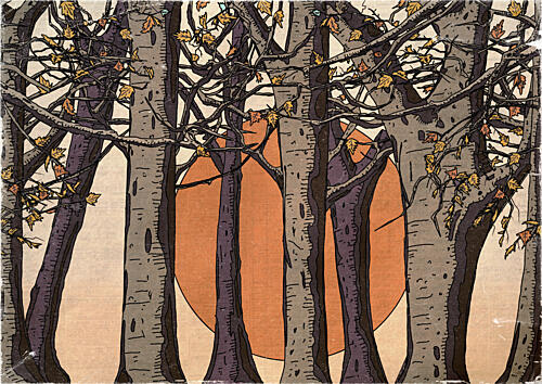 Autumn Forest Sun Art Print