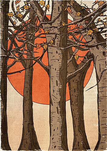 Autumn Forest Sunset Art Print