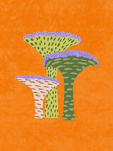 Vibrant Fantasy Fungi Art Print