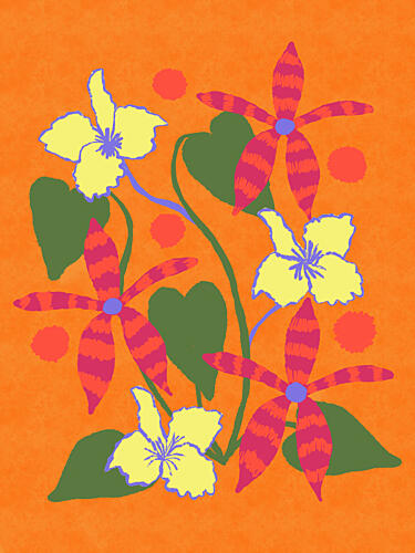 Vibrant Tropical Blooms Art Print