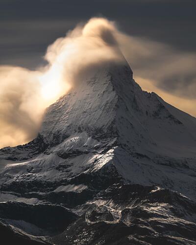 Majestic Mountain Golden Light Art Print by Baldea Victor-Emilian