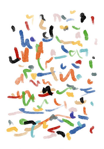 Vibrant Abstract Strokes Art Print by Cesare Bellassai Art