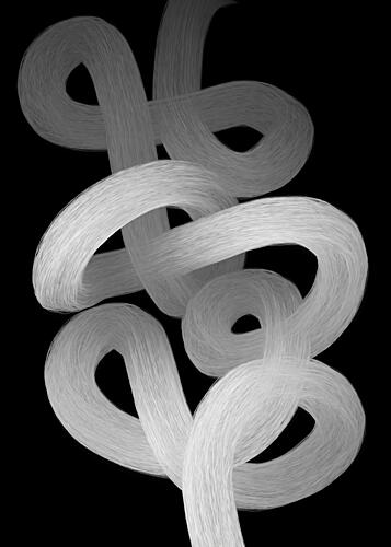 White Abstract Loops Art Print by Cesare Bellassai Art