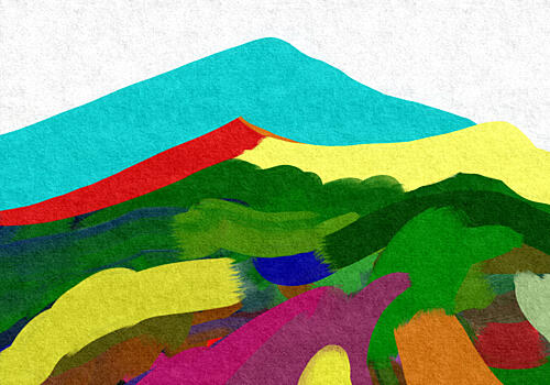 Colorful Abstract Mountains Art Print by Cesare Bellassai Art
