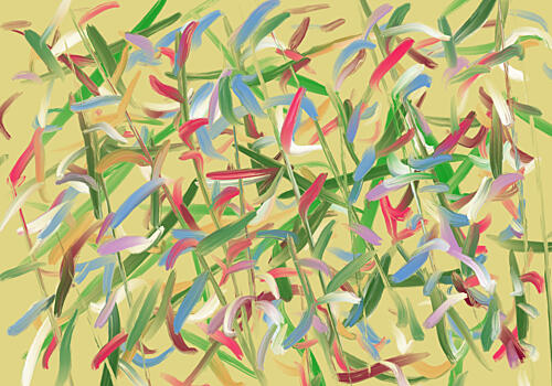 Vibrant Garden Reeds Art Print by Cesare Bellassai Art