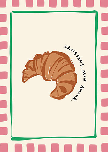 Croissant Mon Amour Art Print