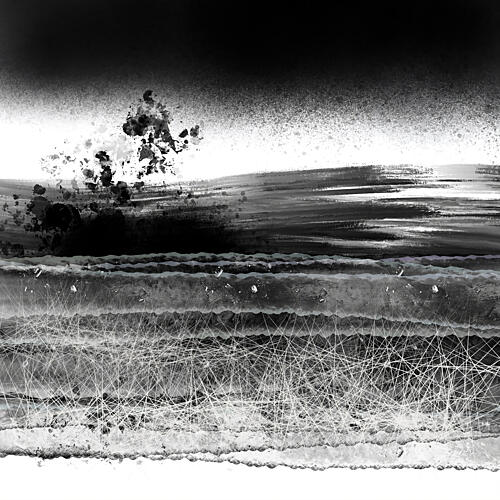 Abstract Stormy Horizon Art Print by Cesare Bellassai Art