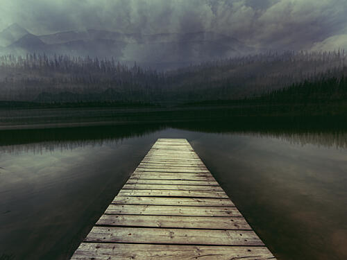 Misty Lake Dock Art Print by Stephen Duffin