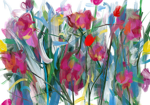 Impressionist Flower Garden Art Print by Cesare Bellassai Art