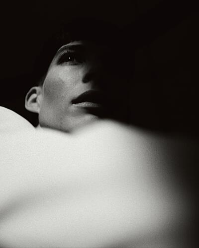 Pensive Face in Shadow Art Print by Steffen Lauterbach