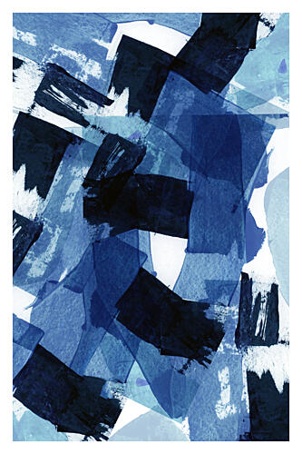Dynamic Blue Brushstrokes Art Print by Cartissi
