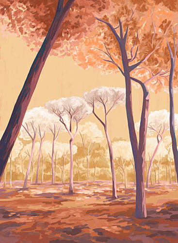 Warm Trees Art Print