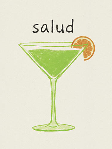 Salud Green Cocktail Art Print