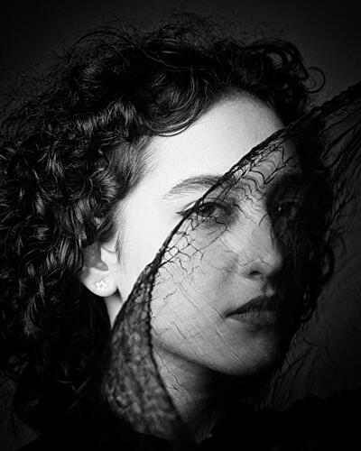 Mysterious Veiled Woman Art Print