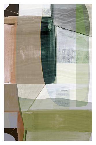 Earthy Green Abstract Shapes Art Print by Cartissi