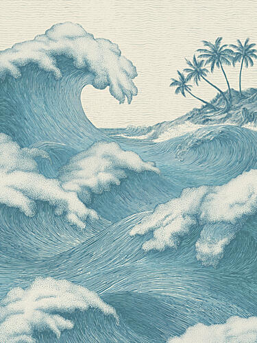 Crashing Tropical Waves Art Print