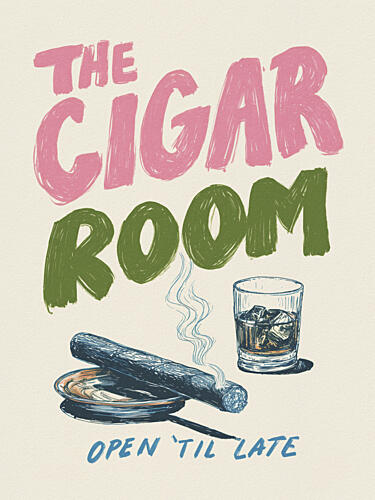 Whiskey and Cigar Lounge Art Print