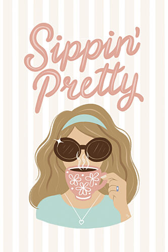 Sippin Pretty Girl Art Print by Martina