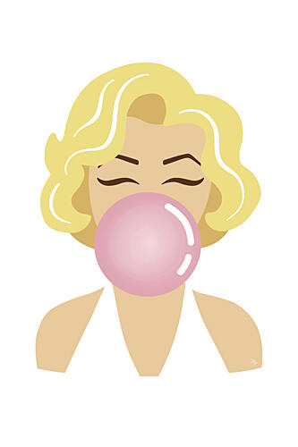 Blonde Bubble Gum Pop Pop art reproduction