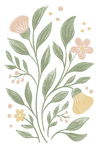 Soft Floral Whimsy Art Print