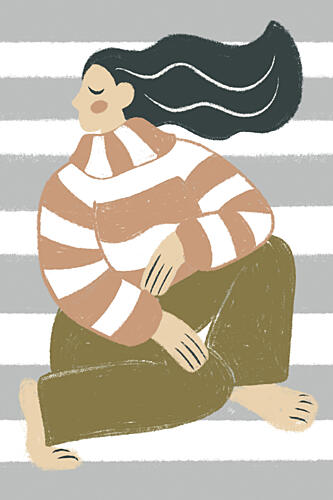 Relaxed Woman Sitting Art Print by Martina