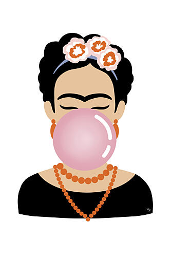 Iconic Bubble Gum Woman Pop art reproduction