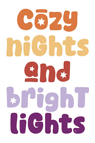 Cozy Nights Bright Lights Art Print by Martina