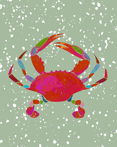 Vibrant Crab Splash Art Print
