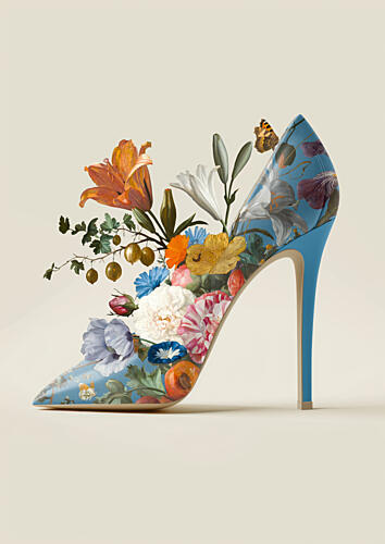 Vibrant Floral Heel Art Print