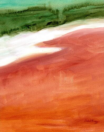 Red Sand Green Water Art Print