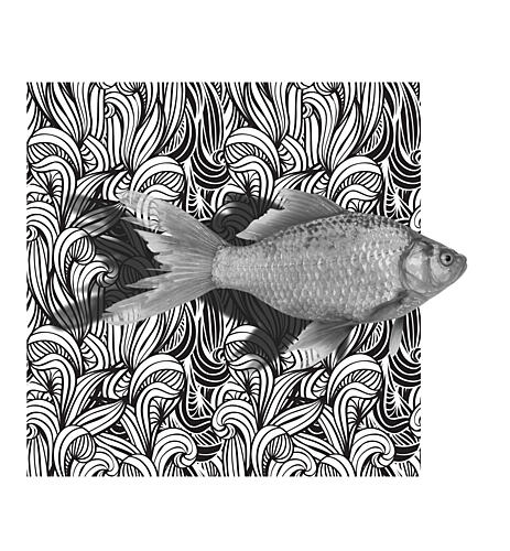 Fish and Flowing Pattern Art Print
