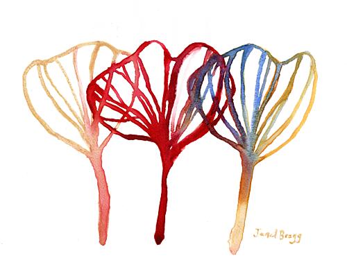 Colorful Ginkgo Trio Art Print